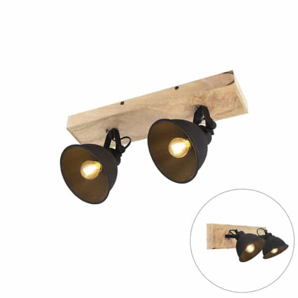 Cool Spot schwarz mit Holz 2 Lichter - Fors