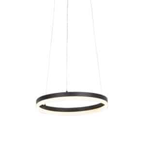 Design-Ring-Hängelampe schwarz 40 cm inkl. LED und Dimmer - Anello