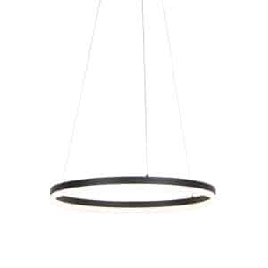 Design Ring-Pendelleuchte Schwarz 60cm inkl. LED und Dimmer - Anello