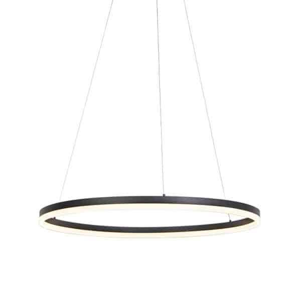 Design Ring-Hängelampe schwarz 80cm inkl. LED und Dimmer - Anello