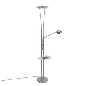 Stahl Stehlampe mit Lesearm inkl. LED und USB-Anschluss - Sevilla