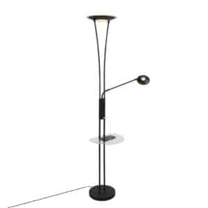 Stehlampe schwarz mit Lesearm inkl. LED und USB-Anschluss - Sevilla